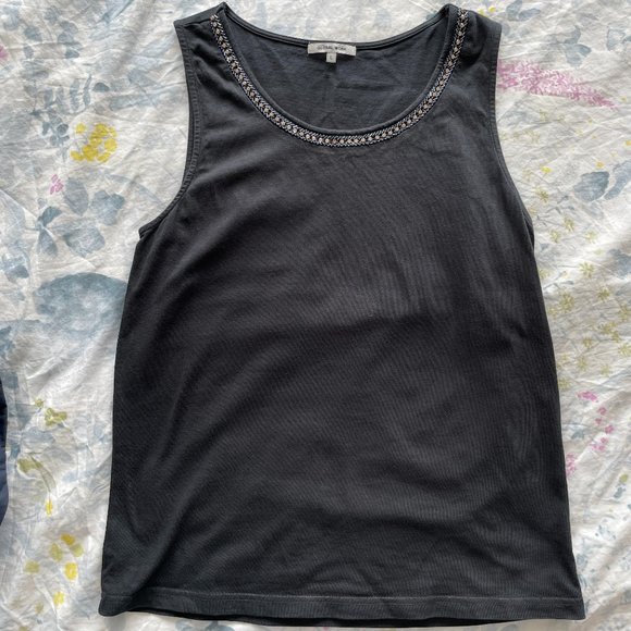 Japanese Fashion Tank Top /w Rhinestone Lined Neck - Picture 4 of 4